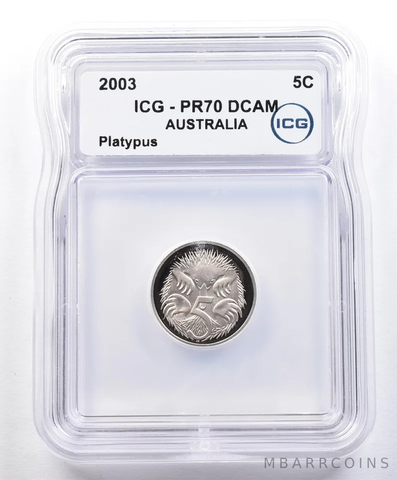 2003 Australia 5 Cents Platypus PR70 DCAM ICG *1598