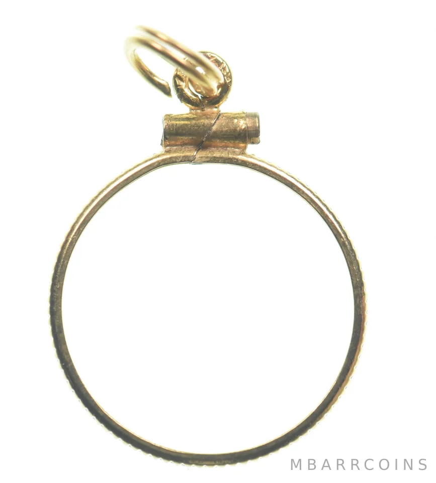 12k 0.7 Gram Gold Filled 15.5mm Coin Bezel Pendant Frame Edge *4976