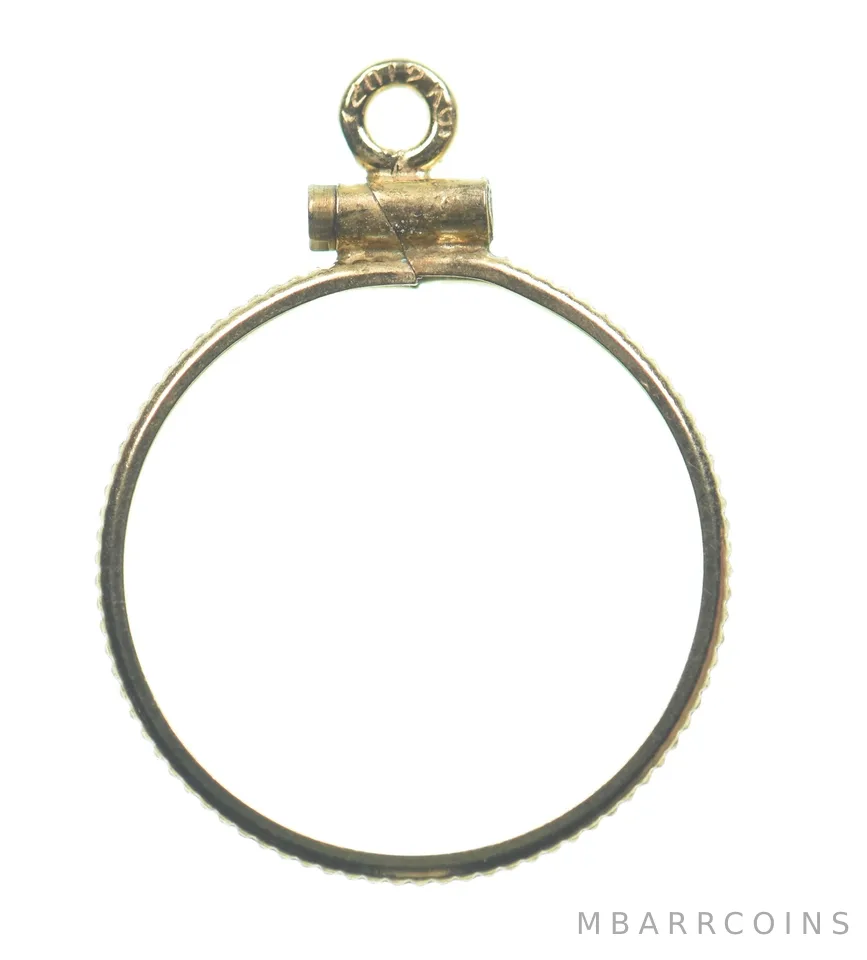 12k 0.6 Gram Gold Filled 15.5mm Coin Bezel Pendant Frame Edge *4935
