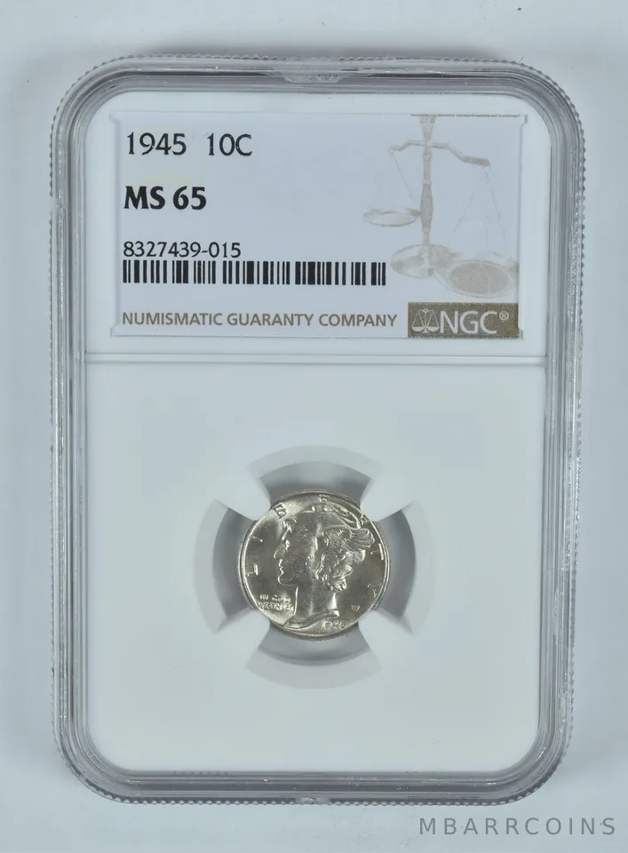 1945 Mercury Dime MS65 NGC Brown Label