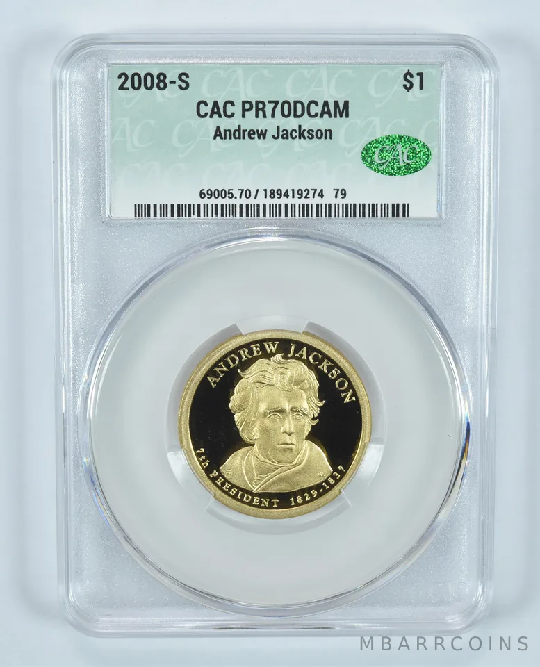 2008-S Presidential $1 Andrew Jackson PR70 DCAM CAC CACg