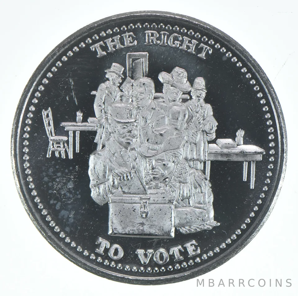 1 Oz Silver Art Round Right To Vote Johnson Matthey