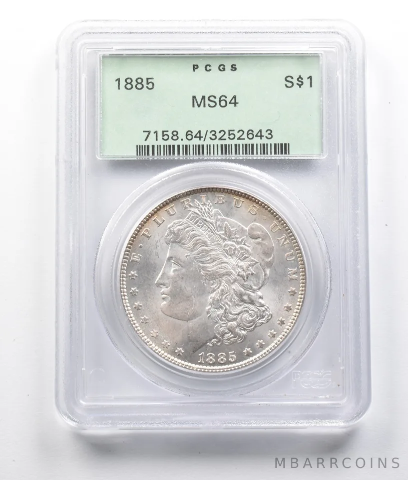 MS64 1885 Morgan Silver Dollar PCGS OGH Upgrade? a8101