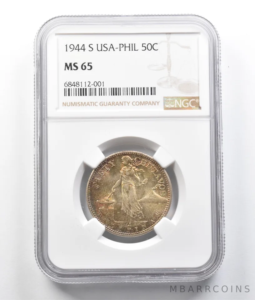 1944 S US Philippines 50 Centavos MS65 NGC *7031