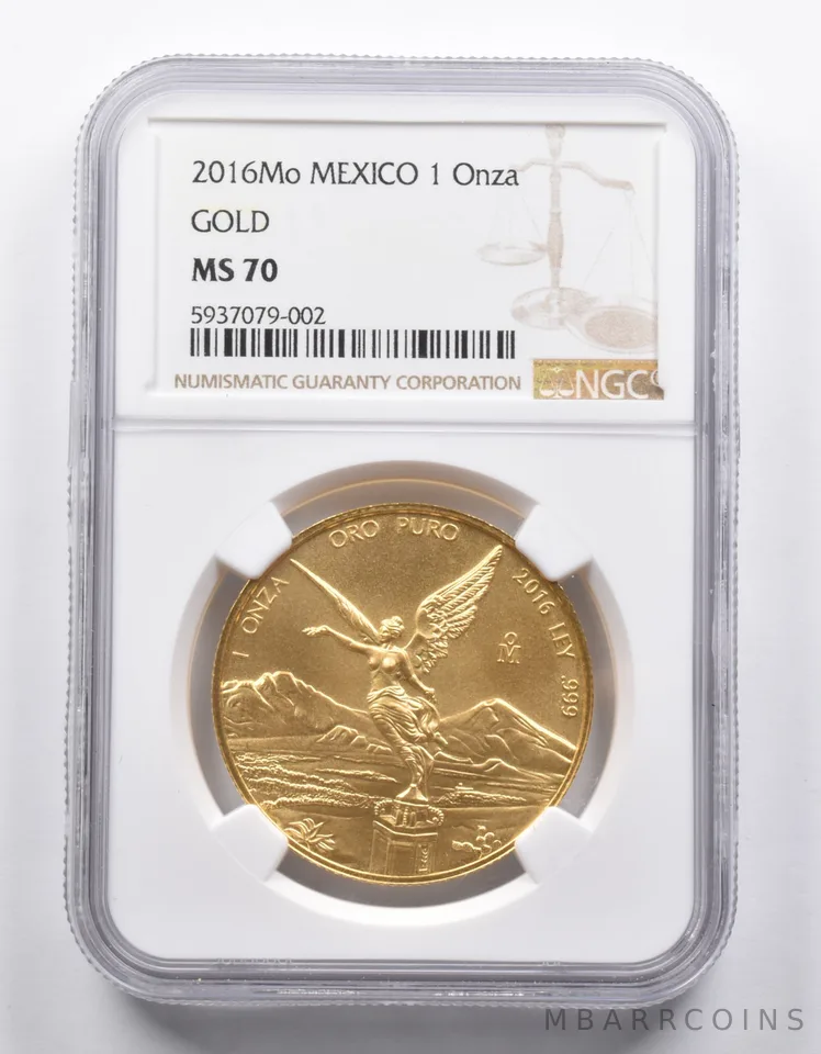 MS70 2016 Mo Mexico 1 Onza Gold NGC Libertad *0948