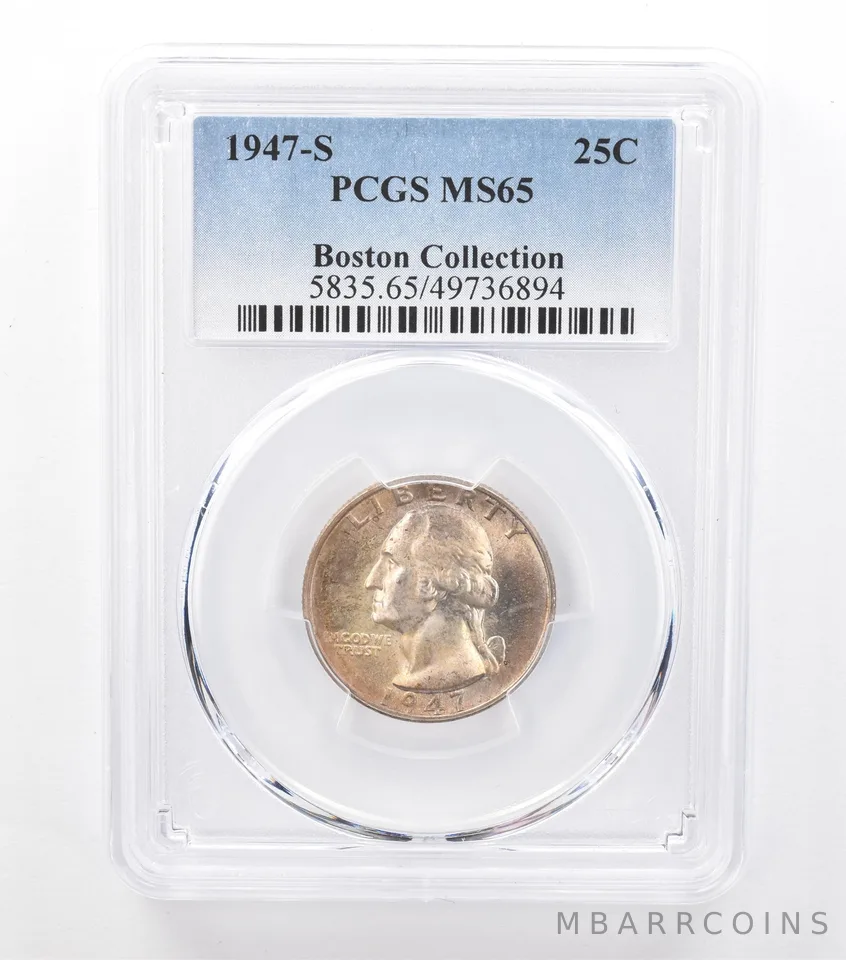 1947-S Washington Quarter Boston Collection MS65 PCGS Toned *6632