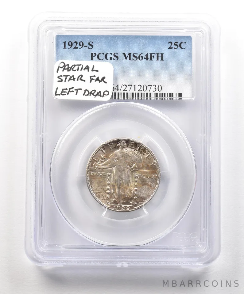 1929-S Standing Liberty Quarter MS64 FH PCGS PQ *4884