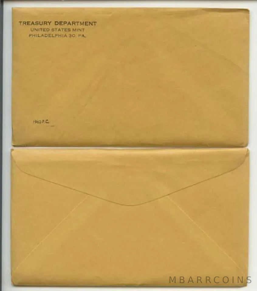 1962 Proof Set in Unopened SEALED Original Envelope & Flatpack (5 Coins)