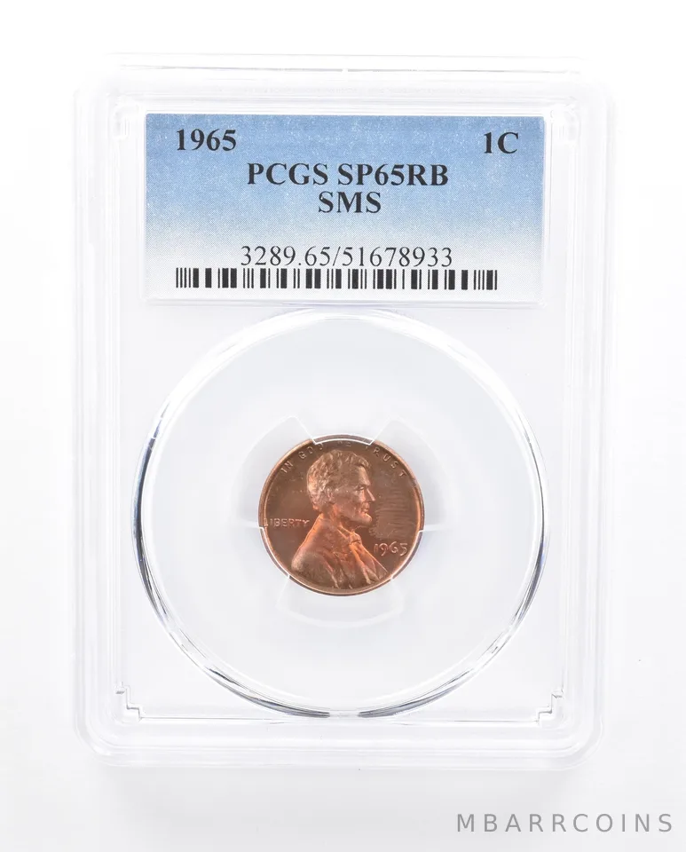 1965 Lincoln Memorial Cent SMS SP65 RB PCGS Beautiful *5564