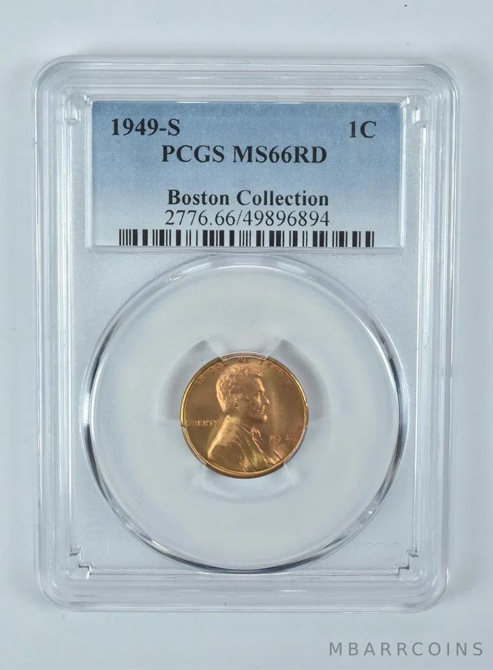 1949-S Lincoln Wheat Cent Boston Collection MS66 RD PCGS