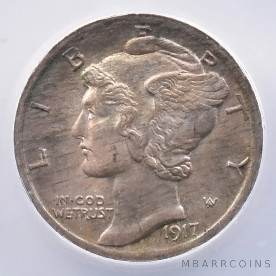 1917 Mercury Dime FB MS65 ICG Beautiful Tone *2415