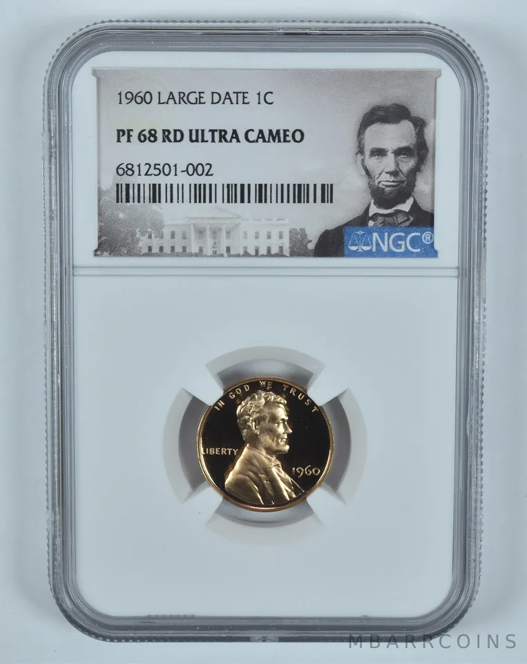1960 Lincoln Memorial Cent Large Date PF68 RD UCAM NGC Special Label