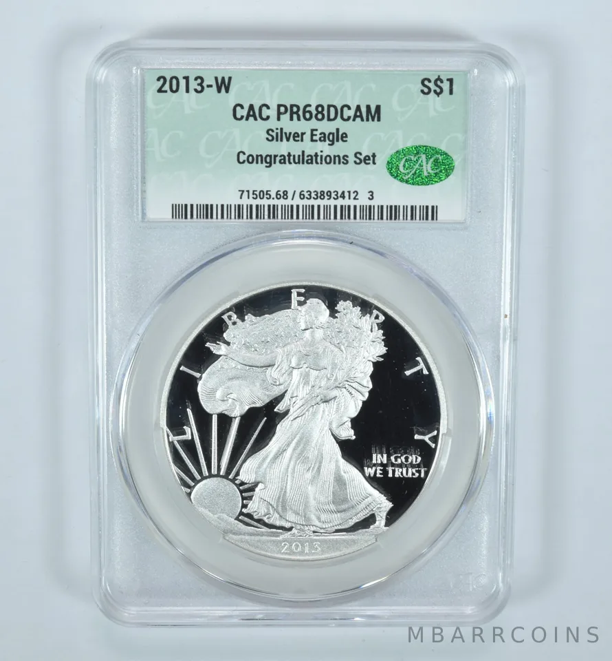 2013-W American Silver Eagle Congratulations Set PR68 DCAM CAC CACg