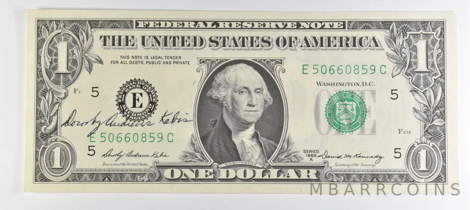1969 A $1 Richmond VA FRN Courtesy Signed Green Seal *4081