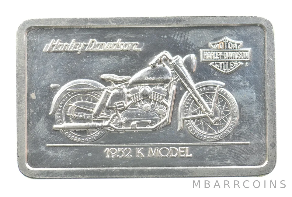 1.5 Oz Silver Bar Harley Davidson 1952 K Model a5345