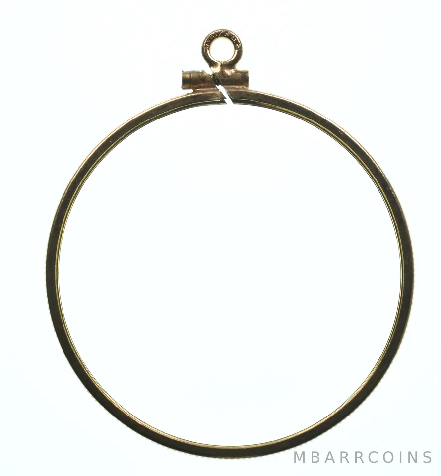 12K 37.08mm Gold Filled 100 Corona Austria Coin Bezel Pendant Frame Edge *1450