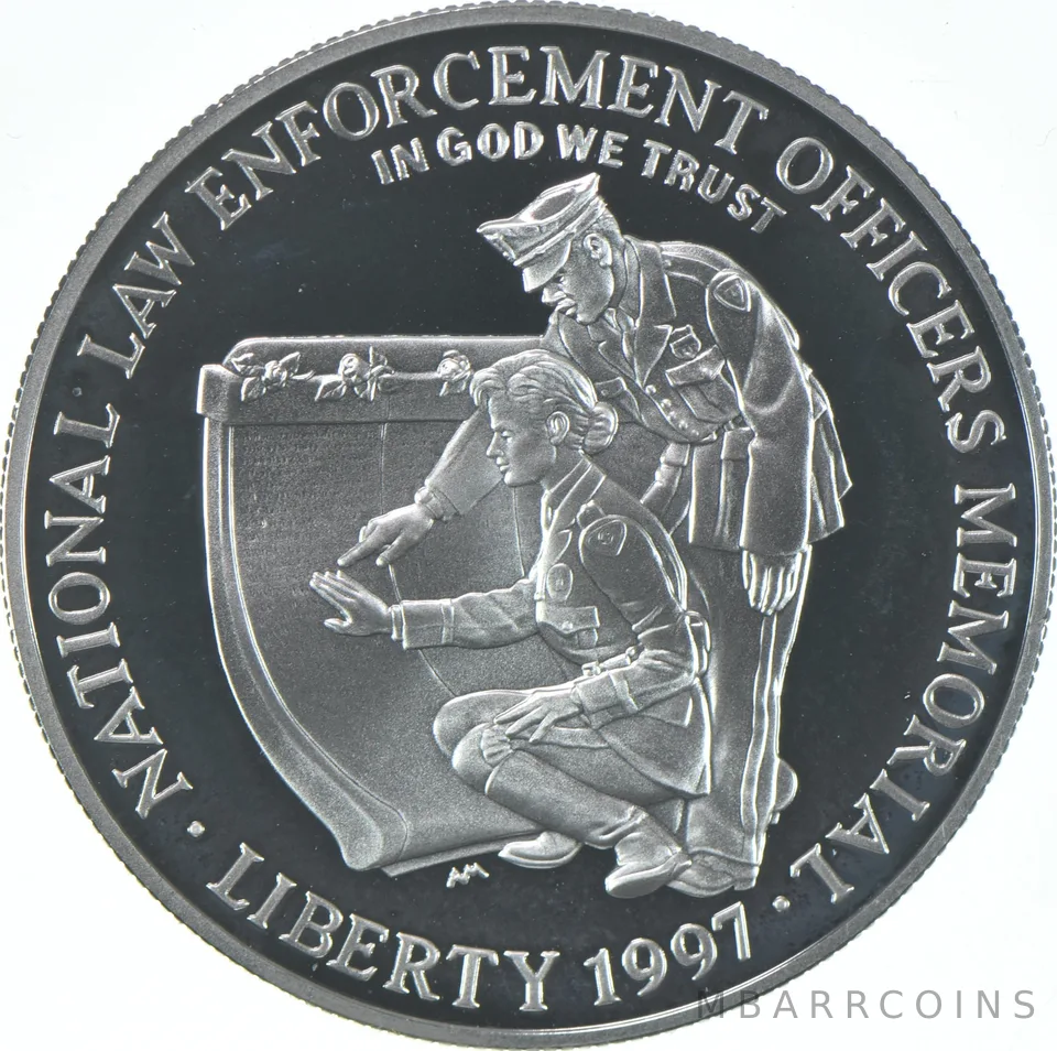 1997-P Proof Law Enforcement Memorial Commemorative Silver Dollar $1