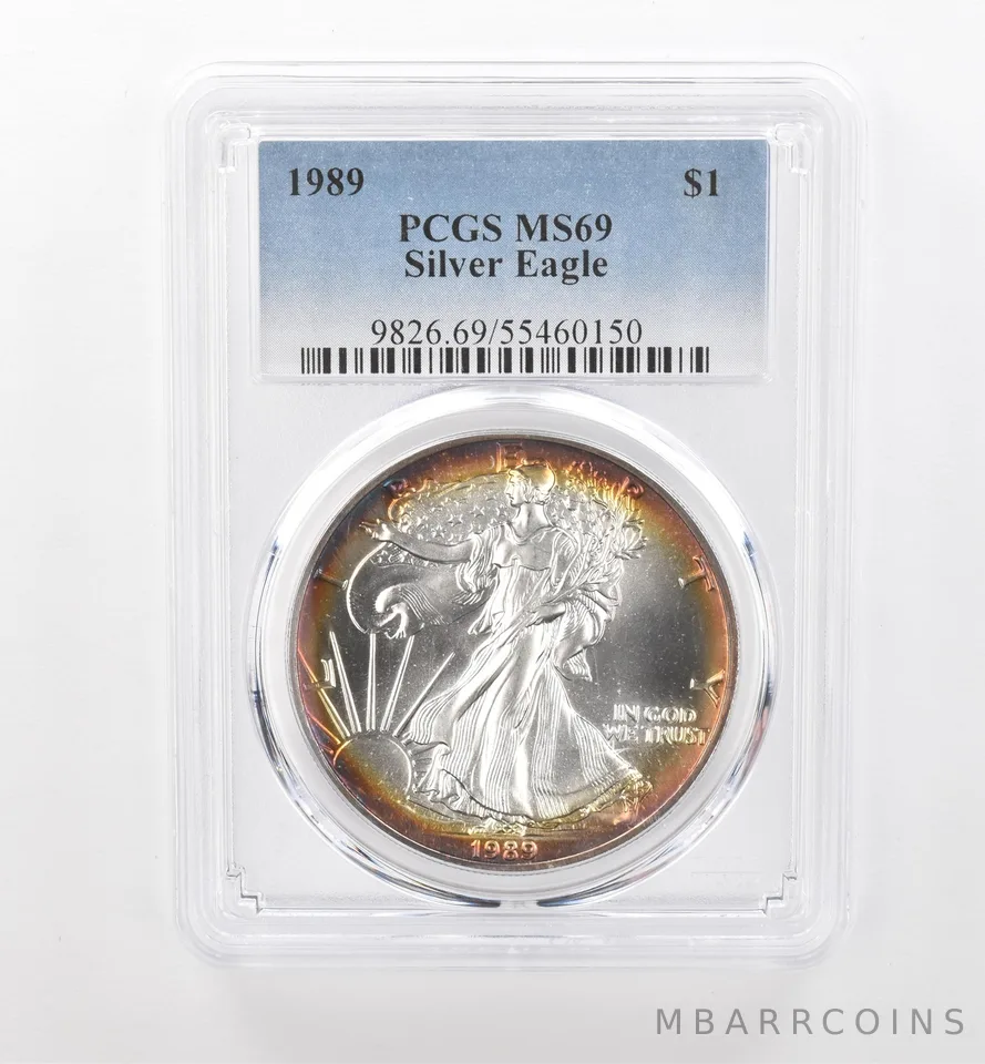 1989 American Silver Eagle MS69 PCGS Beautiful Tone *1752
