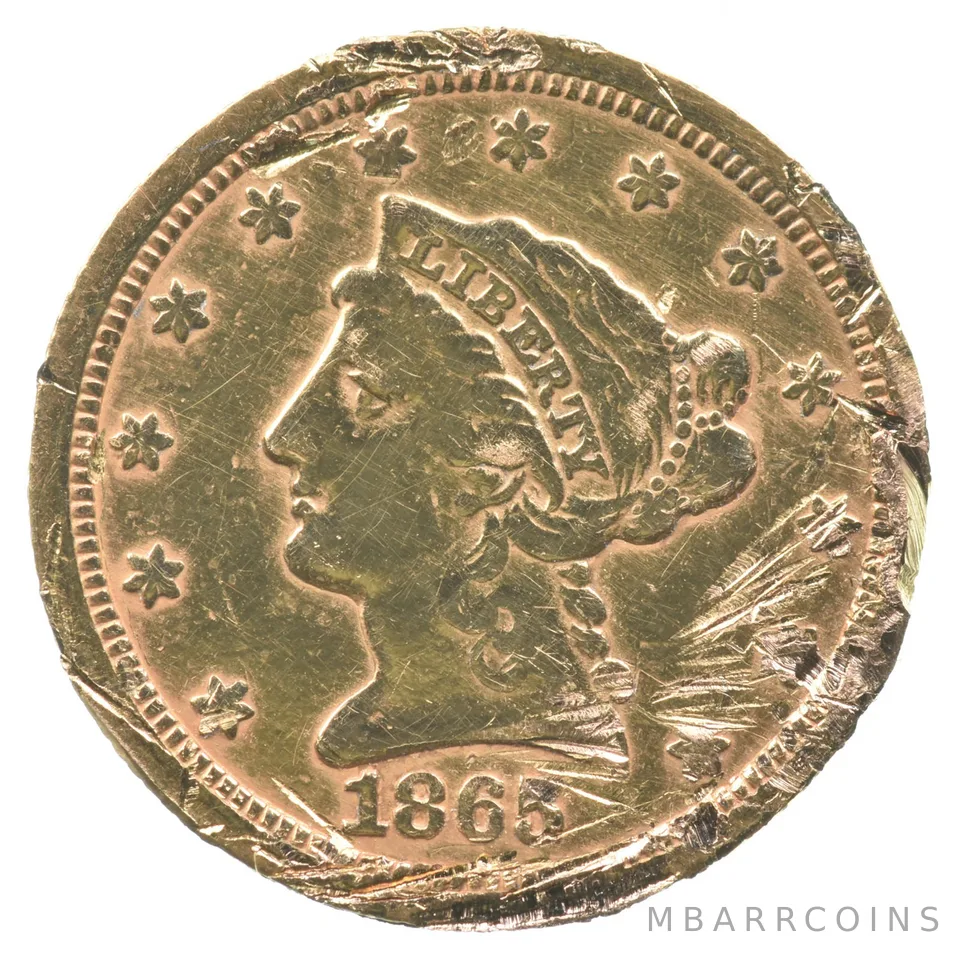 1865-S $2.50 Liberty Head Gold Quarter Eagle *6485