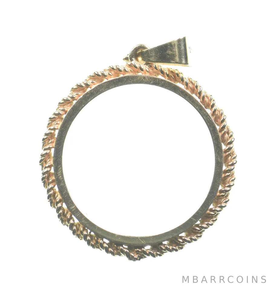 14k 3.2 Gram Gold Bezel For 1/4 Oz Platinum Canadian Quarter Noble *5321