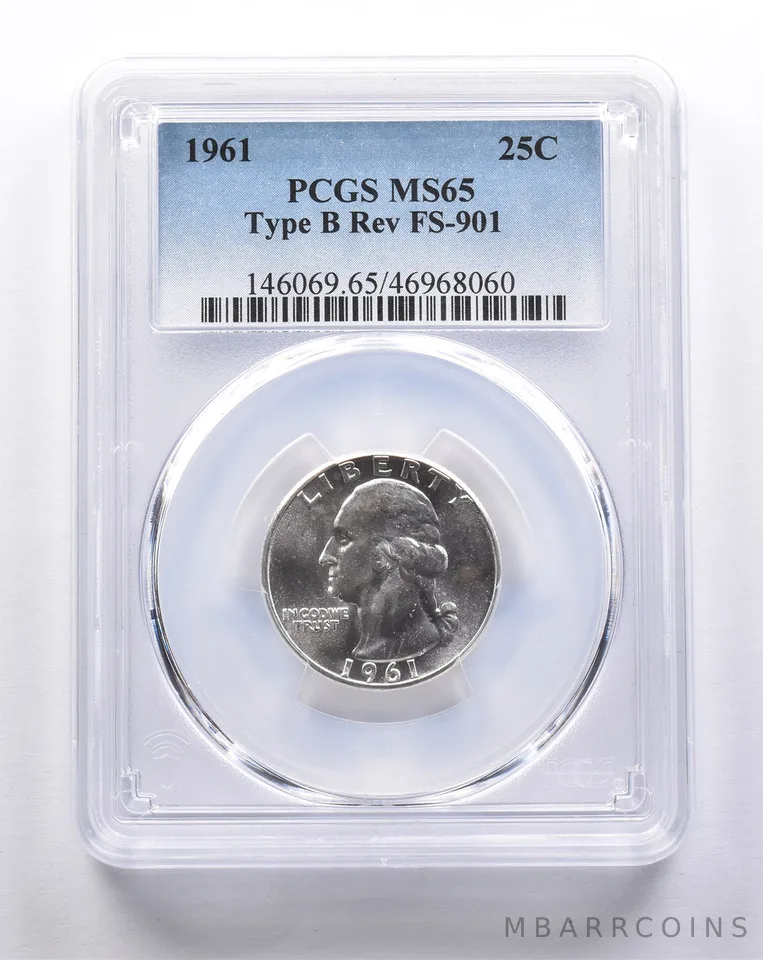 MS65 1961 Washington Quarter Type B REV FS-901 PCGS *3358