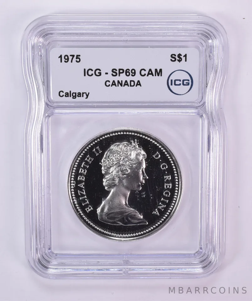 1975 Canada 1 Dollar Silver Calgary SP69 CAM ICG