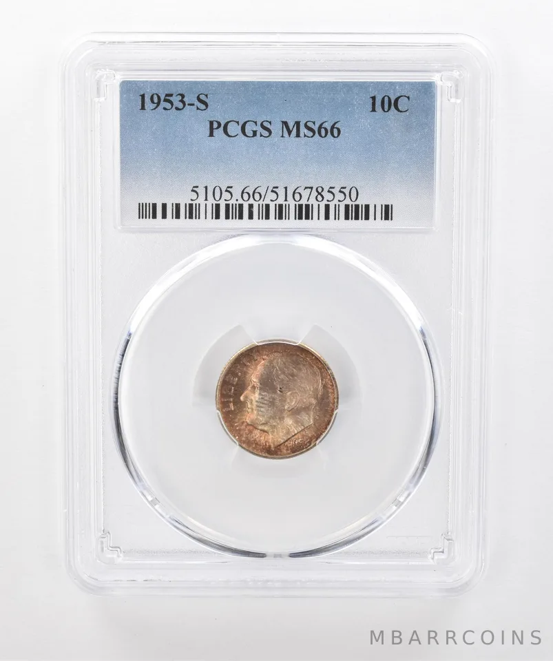 1953-S Roosevelt Dime MS66 PCGS Beautiful Tone *1432
