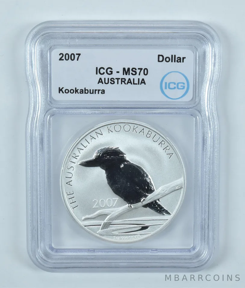 2007 Australia 1 Dollar Silver Kookaburra MS70 ICG