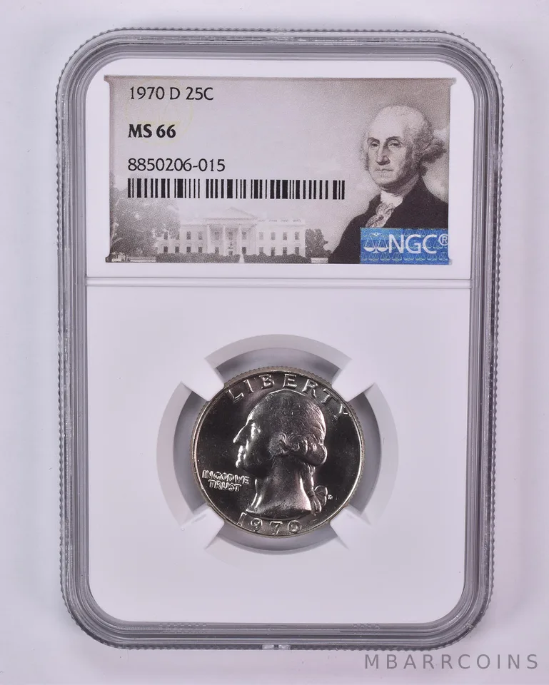 1970-D Washington Quarter MS66 NGC Special Label