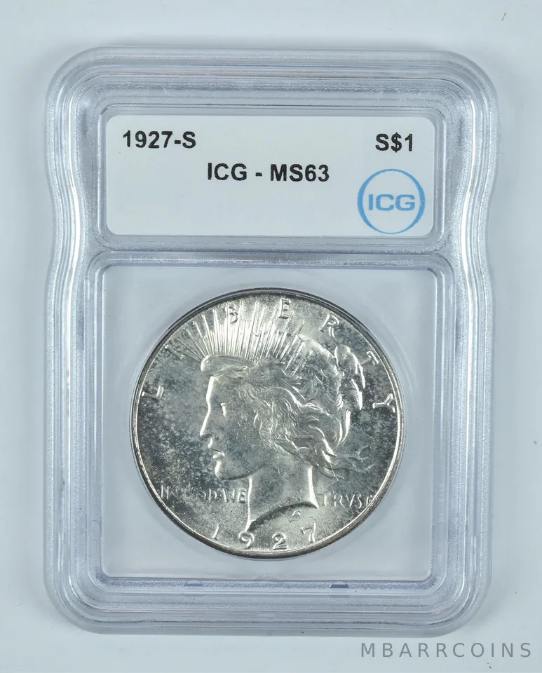 1927-S Peace Silver Dollar MS63 ICG *9254