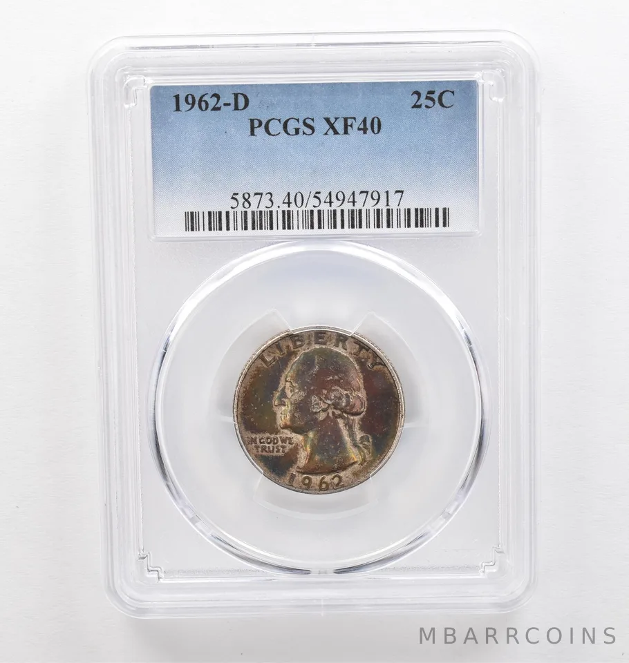 1962-D Washington Quarter XF40 PCGS Beautiful Tone *0322
