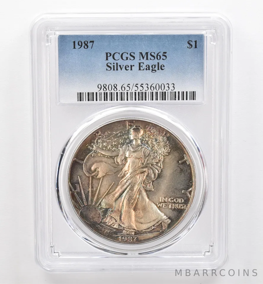 1987 American Silver Eagle MS65 PCGS Beautiful Tone *9516