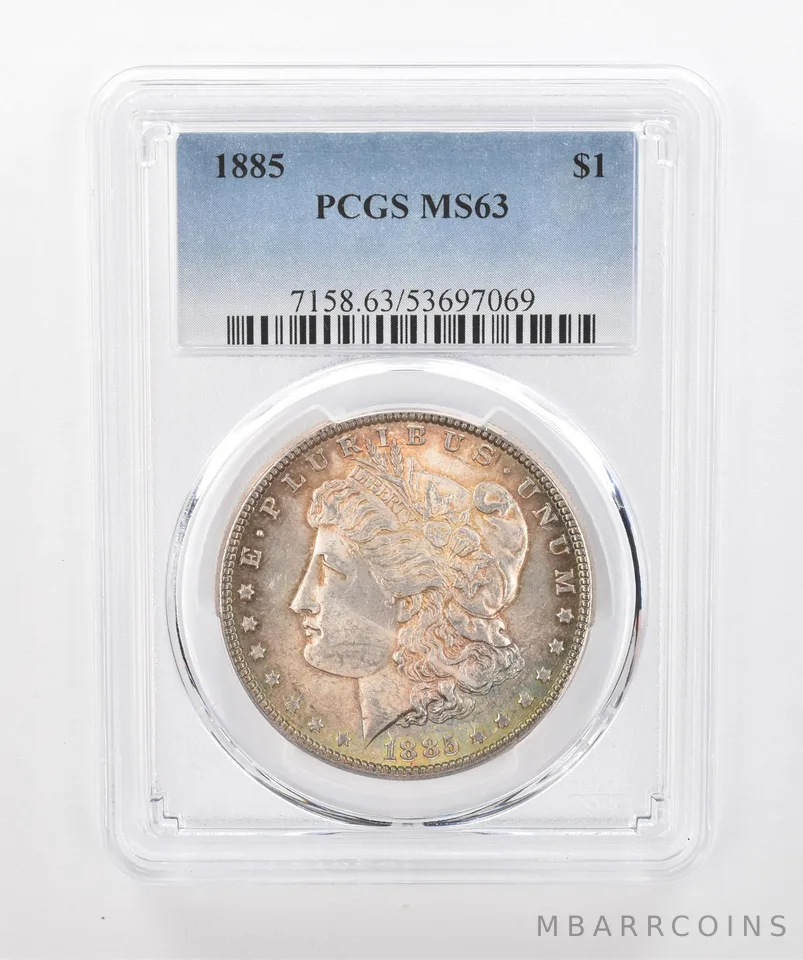 1885 Morgan Silver Dollar MS63 PCGS Beautiful Tone *1464