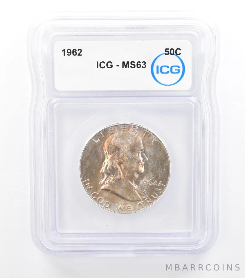 1962 Franklin Half Dollar MS63 ICG Beautiful Tone *0976