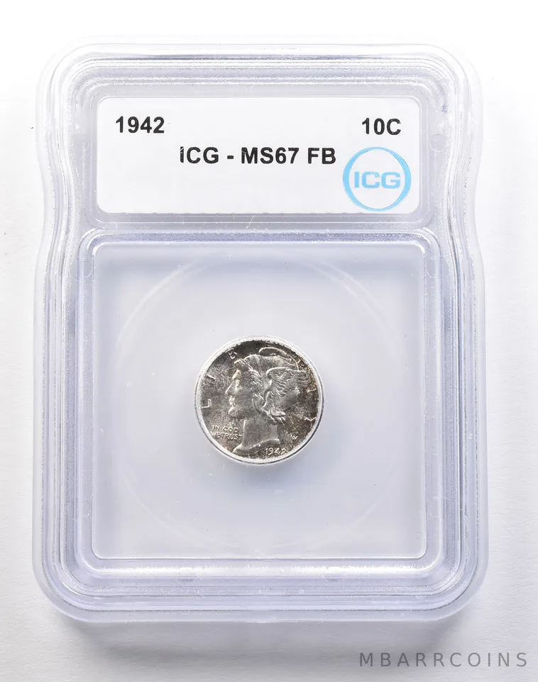 1942 Mercury Dime MS67 FB ICG *1798
