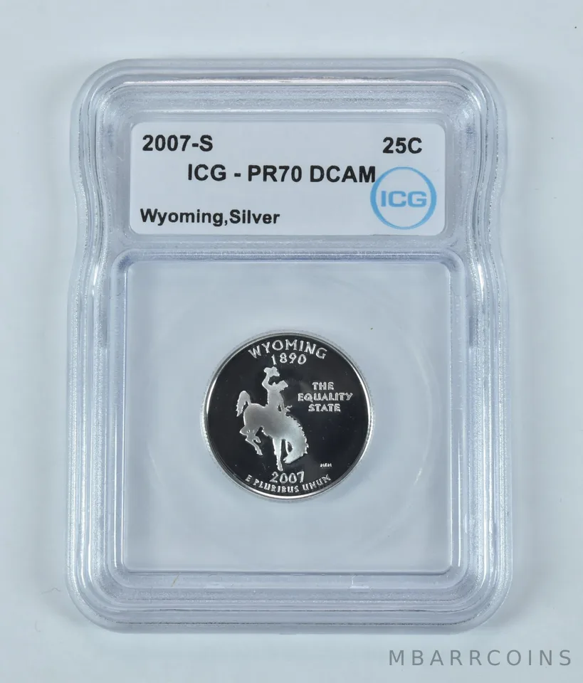 2007-S State Quarter Wyoming Silver PR70 DCAM ICG