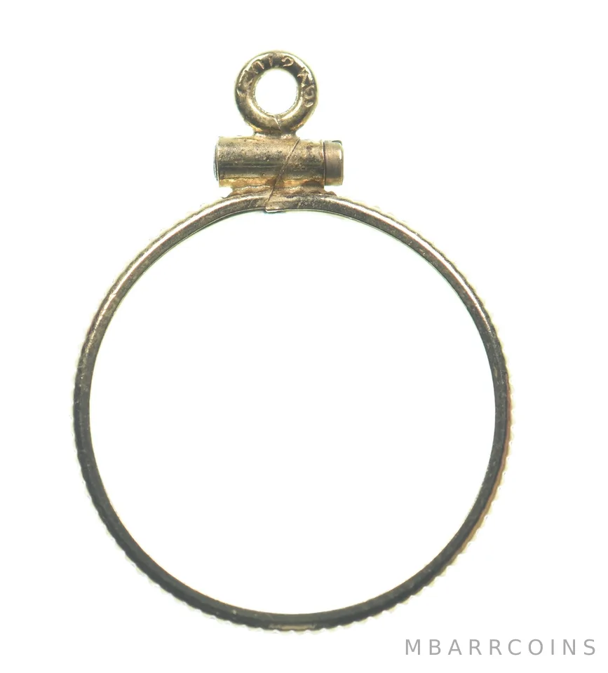 12k 0.6 Gram Gold Filled 15.5mm Coin Bezel Pendant Frame Edge *4933