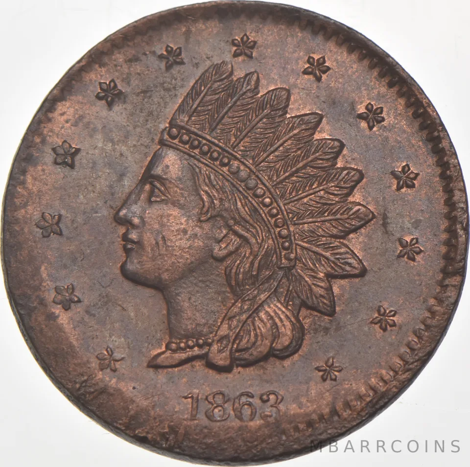 1863 G. Parsons Fireworks Civil War Token 630 BG *7512