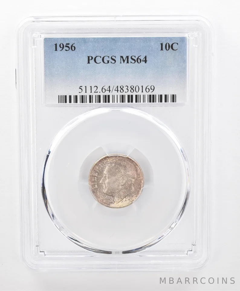 1956 Roosevelt Dime MS64 PCGS Beautiful Tone *2709