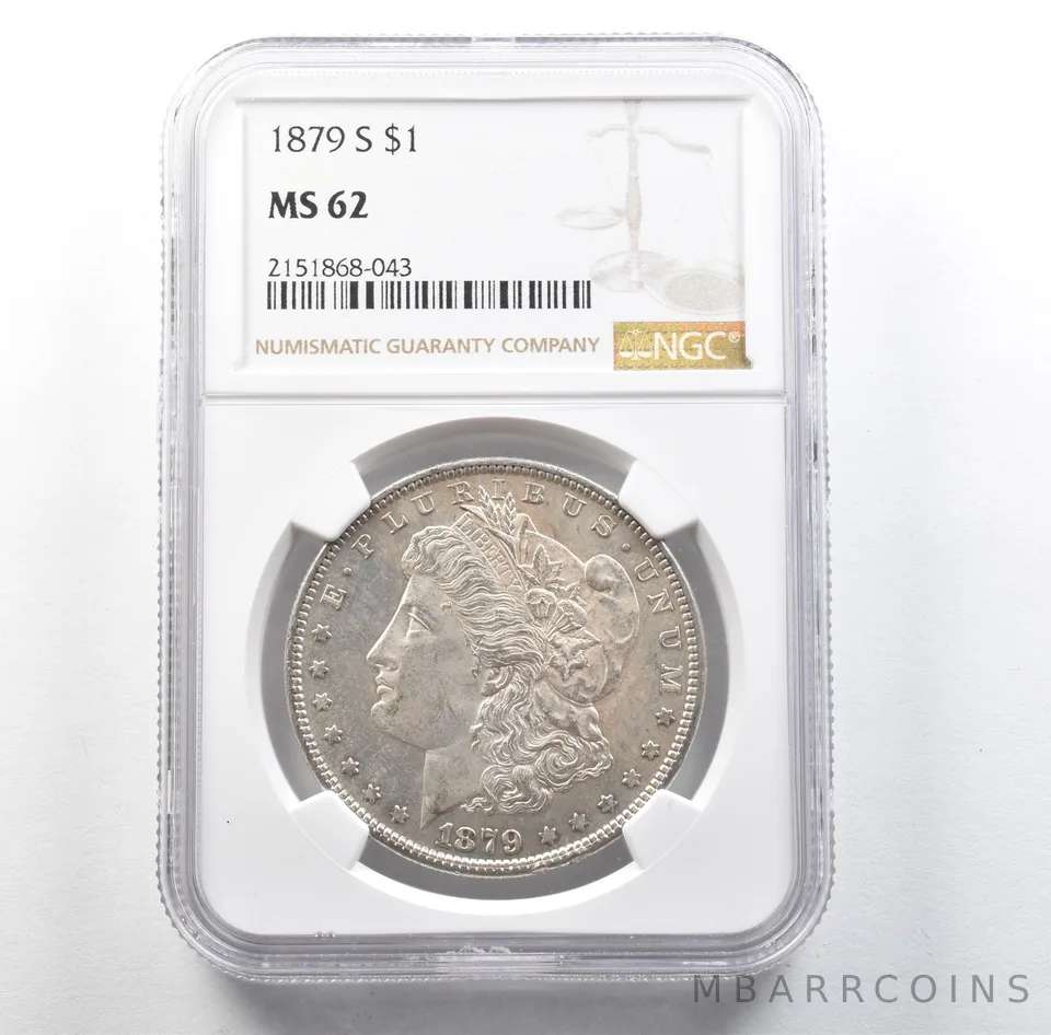 1879-S Morgan Silver Dollar MS62 NGC *3164