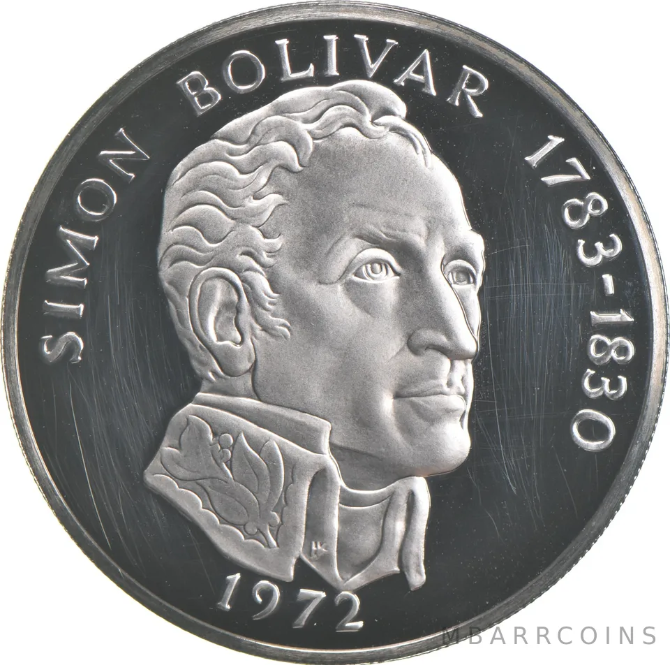 1972 Panama 20 Balboas Proof - 925 Sterling Silver - 129.59 Grams