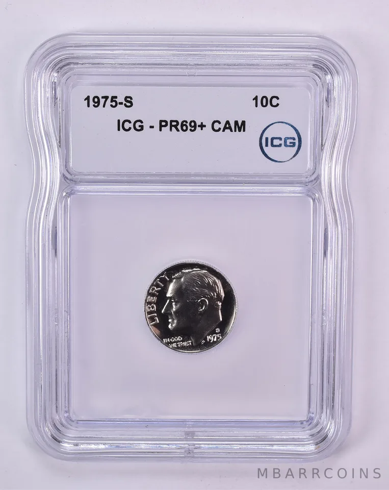 1975-S Roosevelt Dime PR69+ CAM ICG