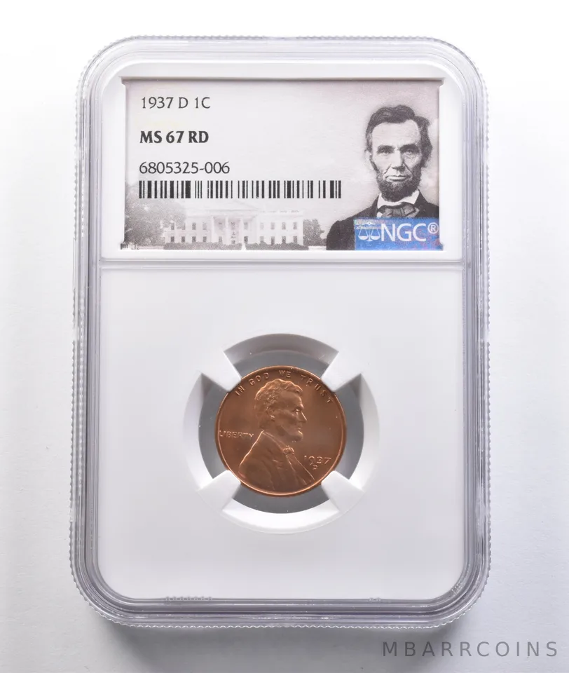 1937-D Lincoln Wheat Cent MS67 RD NGC a6813