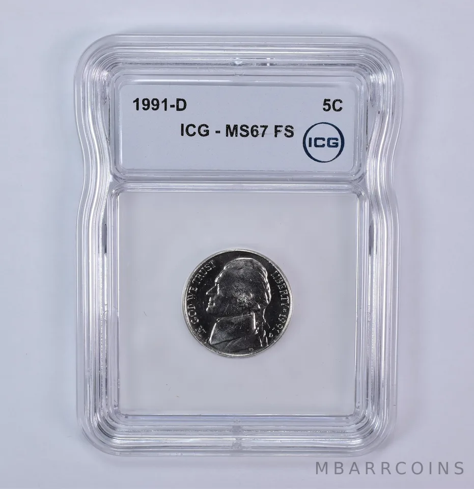 1991-D Jefferson Nickel MS67 FS ICG