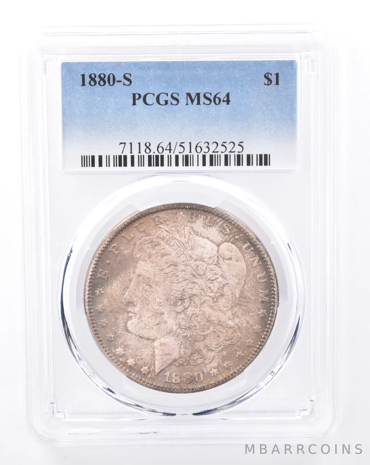 1880-S Morgan Silver Dollar MS64 PCGS Beautiful Tone *9418