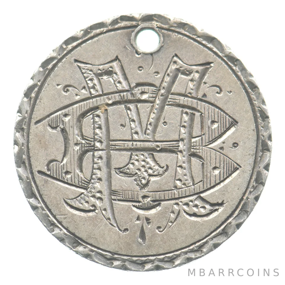 1876 Seated Liberty Dime Love Token Victorian M B *5499