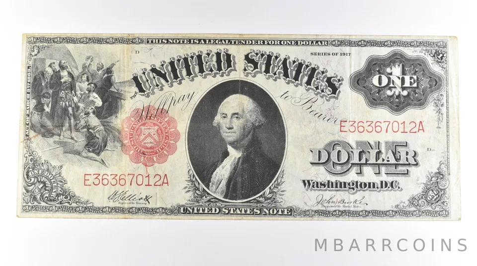 1917 $1 Legal Tender Large Note Red Seal FR#37 *0616