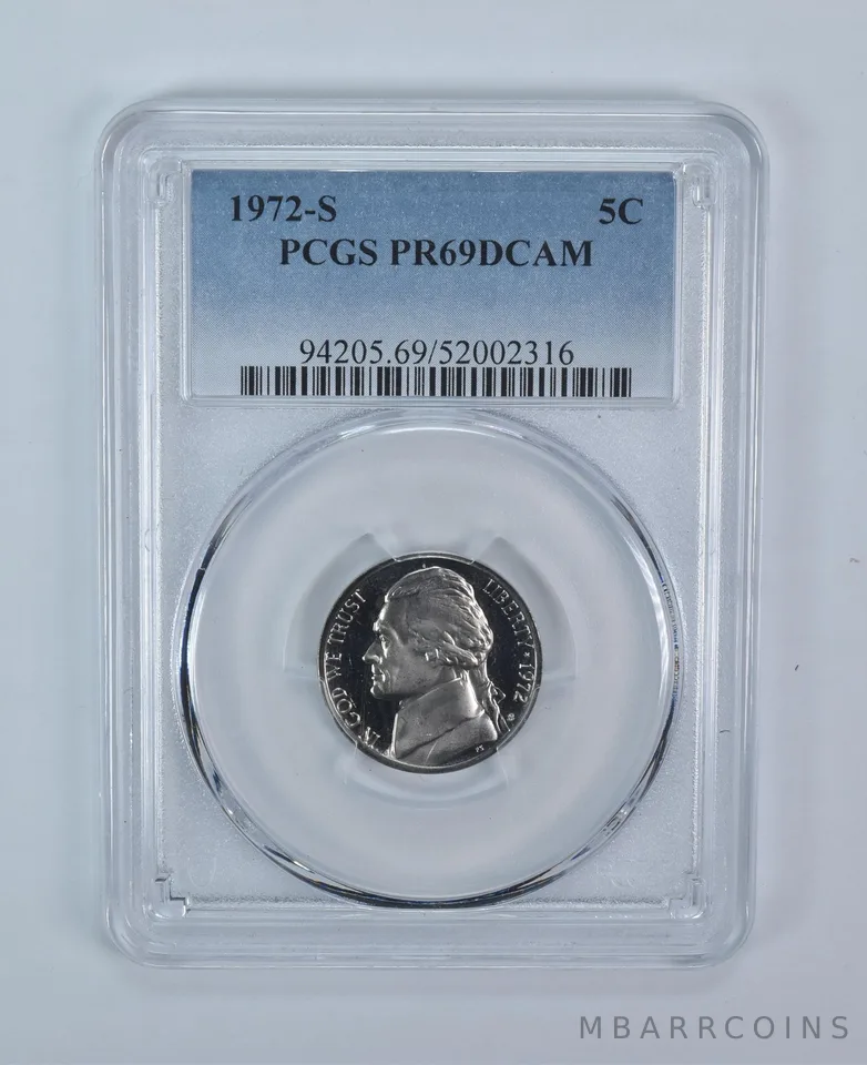 1972-S Jefferson Nickel PR69 DCAM PCGS Blue Label