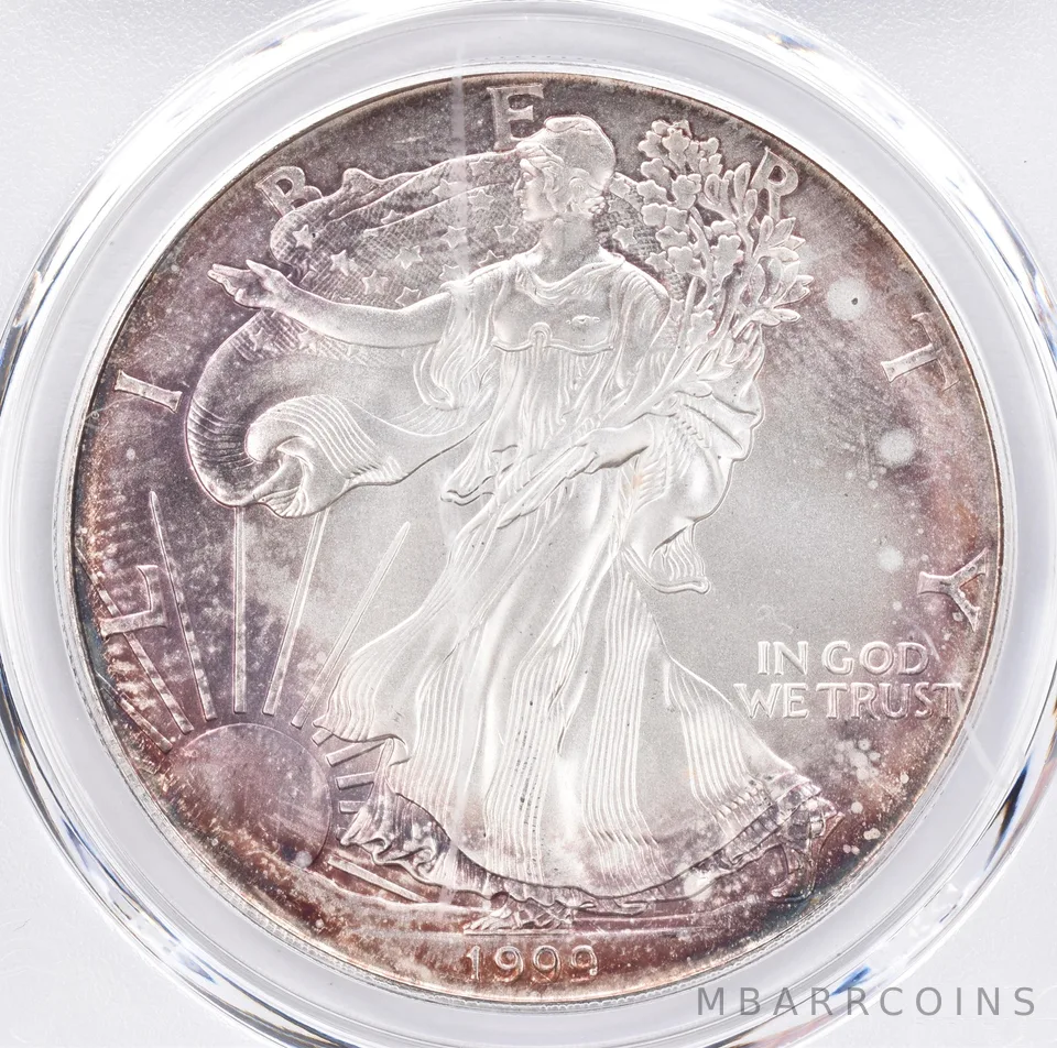 1999 American Silver Eagle MS67 PCGS Beautiful Tone *1380