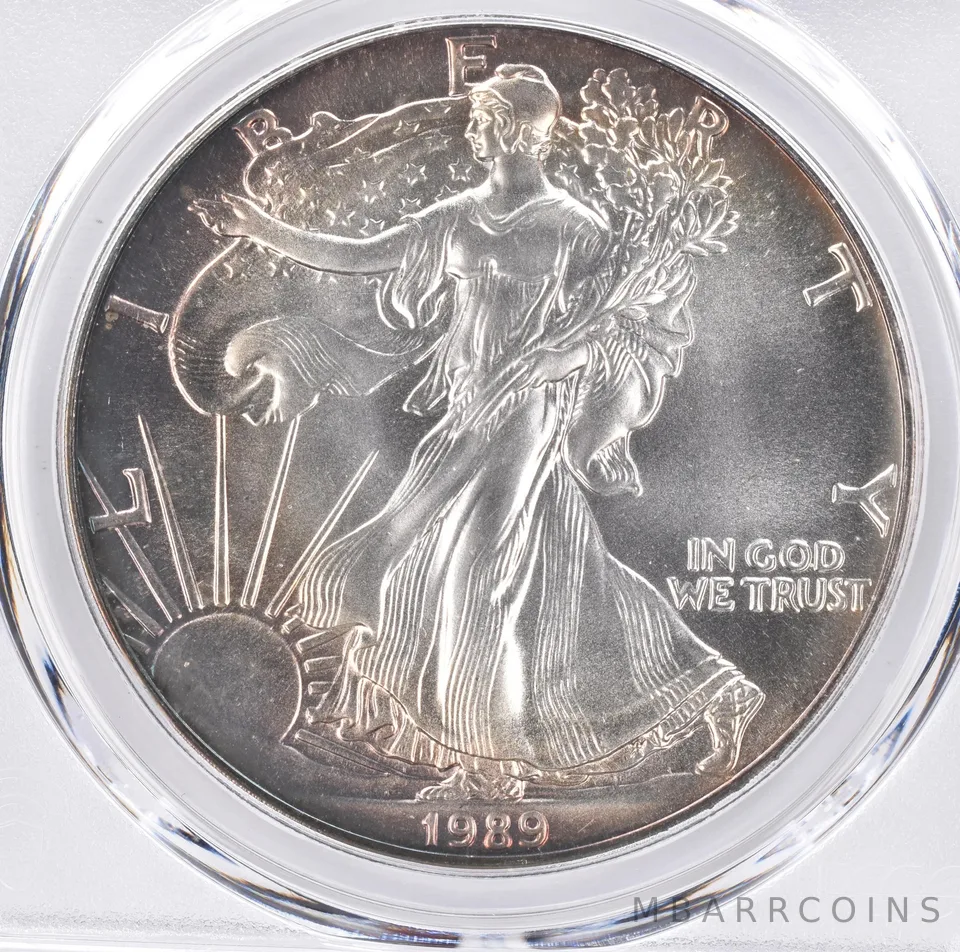 1989 American Silver Eagle MS68 PCGS Beautiful Tone *1287